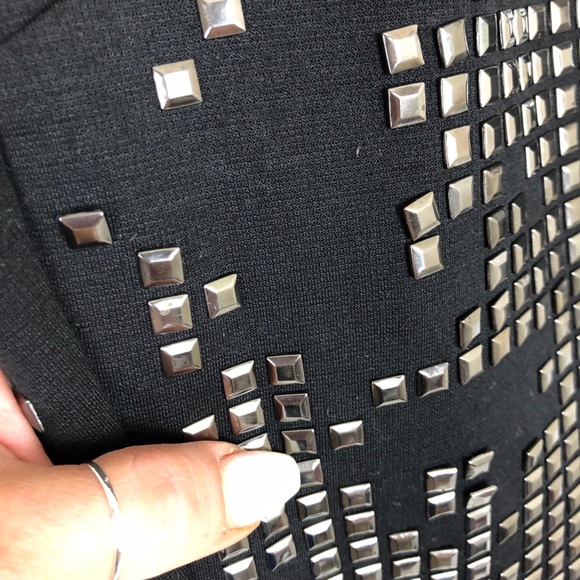 River Island Mini Skirt Studded Rocker Stretch - Picture 7 of 8